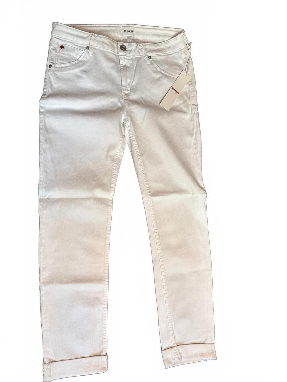 Hudson Bacara Size 30 Crop Straight Cutoff White Jeans Size 30